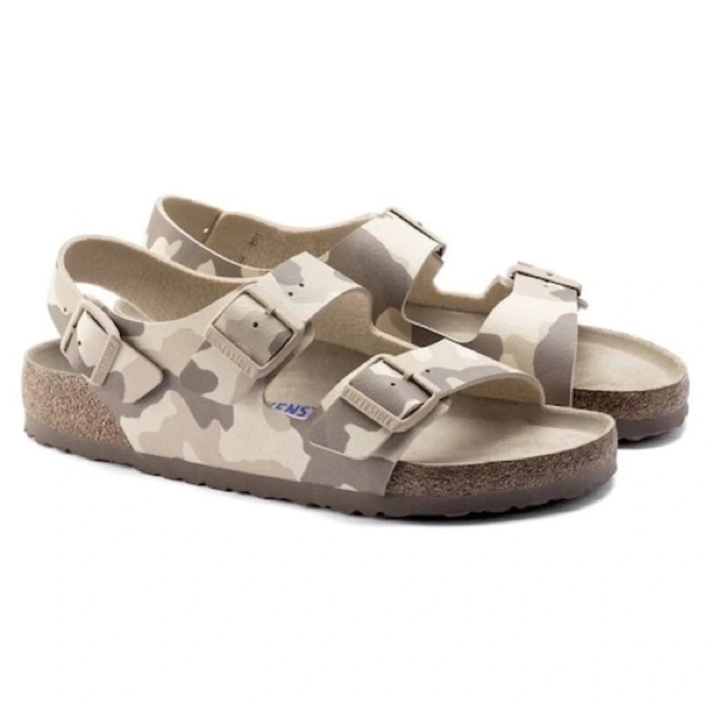 BIRKENSTOCK Milano Gray Taupe Camo Sandals Unisex
